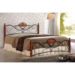 'VALENTINA Cherry Antique/Black Bed 160 cm'