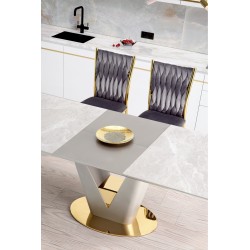 'VALENTINO Extendable Table in Light Ash/Gold' 'VALENTINO Extendable Table in Light Ash/Gold'