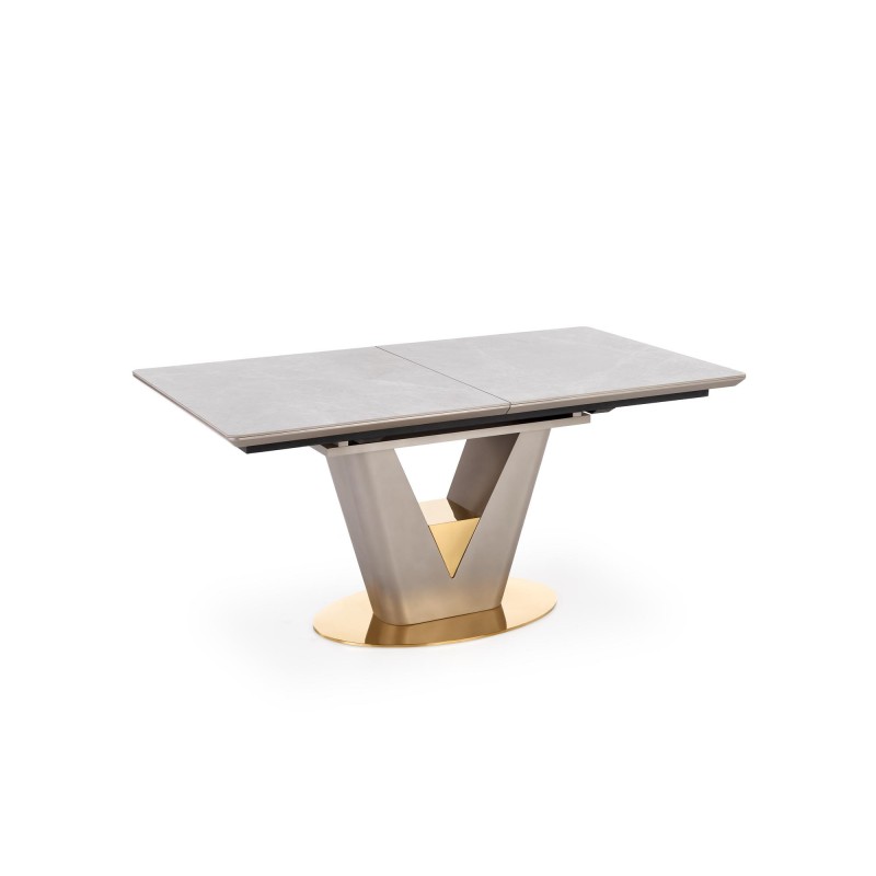 'VALENTINO Extendable Table in Light Ash/Gold' 'VALENTINO Extendable Table in Light Ash/Gold'