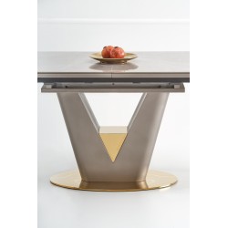 'VALENTINO Extendable Table in Light Ash/Gold' 'VALENTINO Extendable Table in Light Ash/Gold'