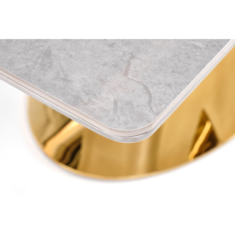 'VALENTINO Extendable Table in Light Ash/Gold' 'VALENTINO Extendable Table in Light Ash/Gold'