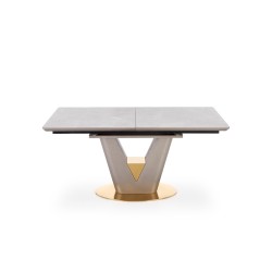 'VALENTINO Extendable Table in Light Ash/Gold' 'VALENTINO Extendable Table in Light Ash/Gold'