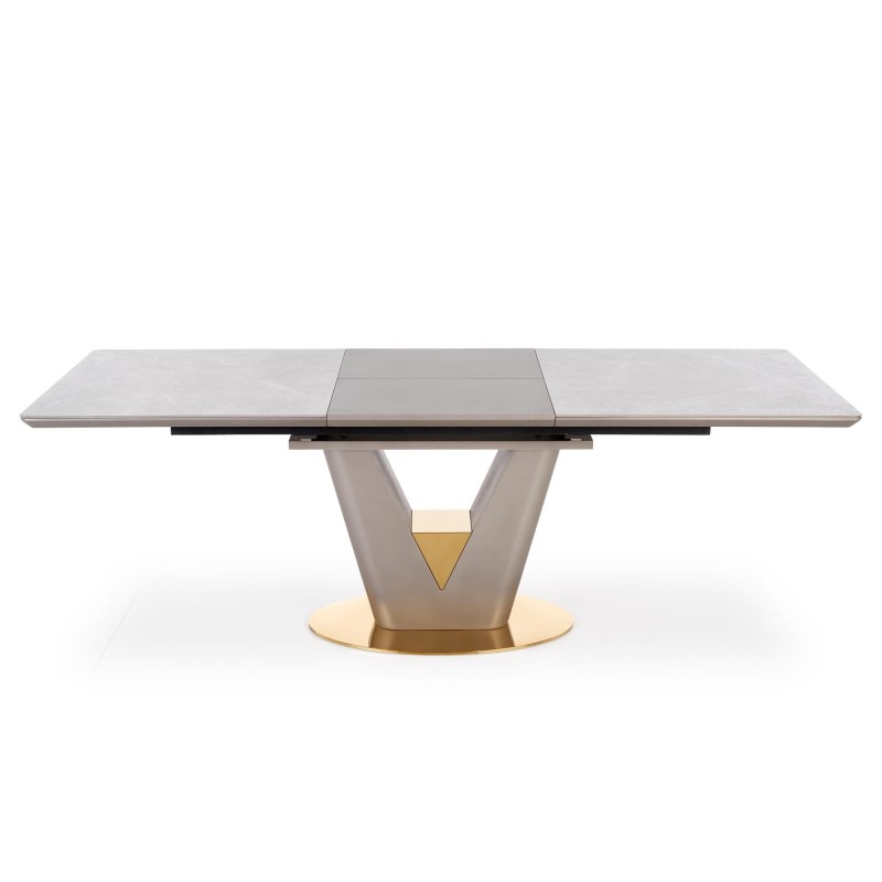 'VALENTINO Extendable Table in Light Ash/Gold' 'VALENTINO Extendable Table in Light Ash/Gold'