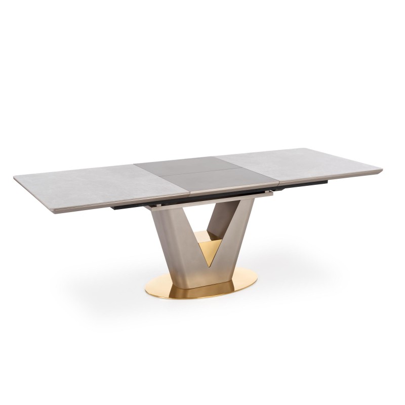 'VALENTINO Extendable Table in Light Ash/Gold' 'VALENTINO Extendable Table in Light Ash/Gold'