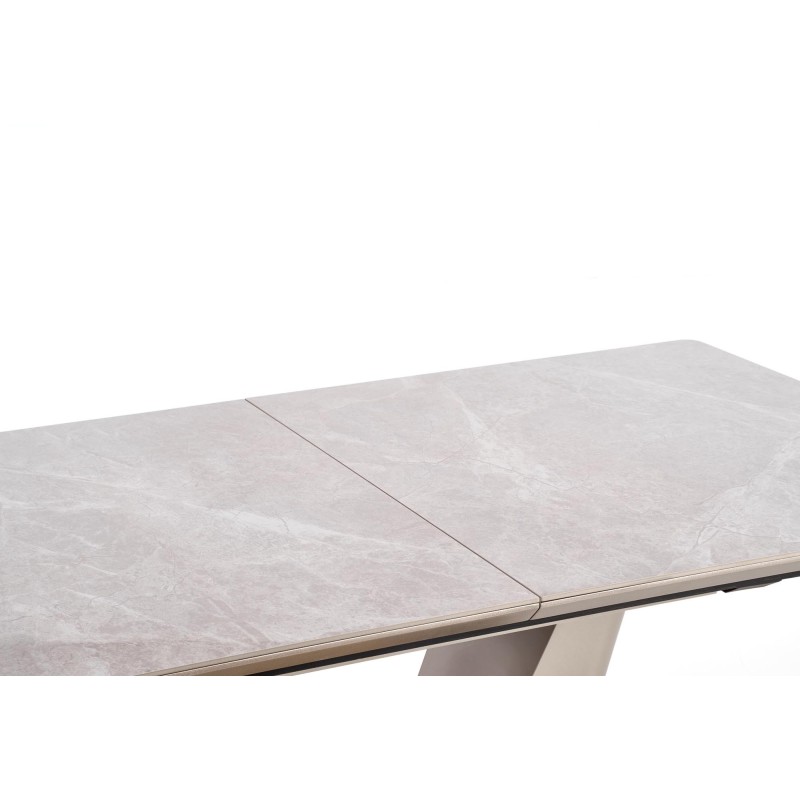 'VALENTINO Extendable Table in Light Ash/Gold' 'VALENTINO Extendable Table in Light Ash/Gold'