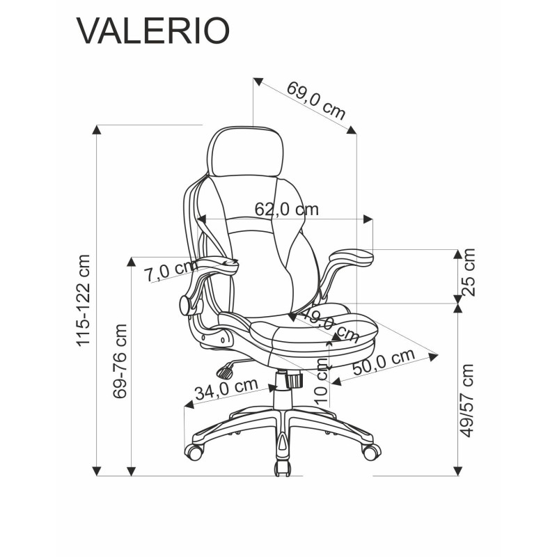 VALERIO fotel gabinetowy czarny / popielaty (1p 1szt) VALERIO fotel gabinetowy czarny / popielaty (1p 1szt)