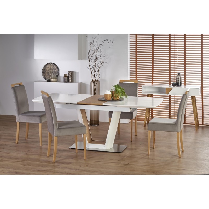 'VALETTI Extendable Table White / Golden Oak' 'VALETTI Extendable Table White / Golden Oak'