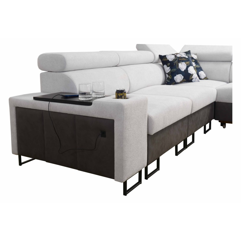 Esquinero Prestige III con función de cama y puerto USB - Suave al tacto, Freya 210.04 + Tauro 8203 Esquinero Prestige III con función de cama y puerto USB - Suave al tacto, Freya 210.04 + Tauro 8203