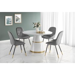 'VEGAS Table, Top - White, Leg - White / Gold'