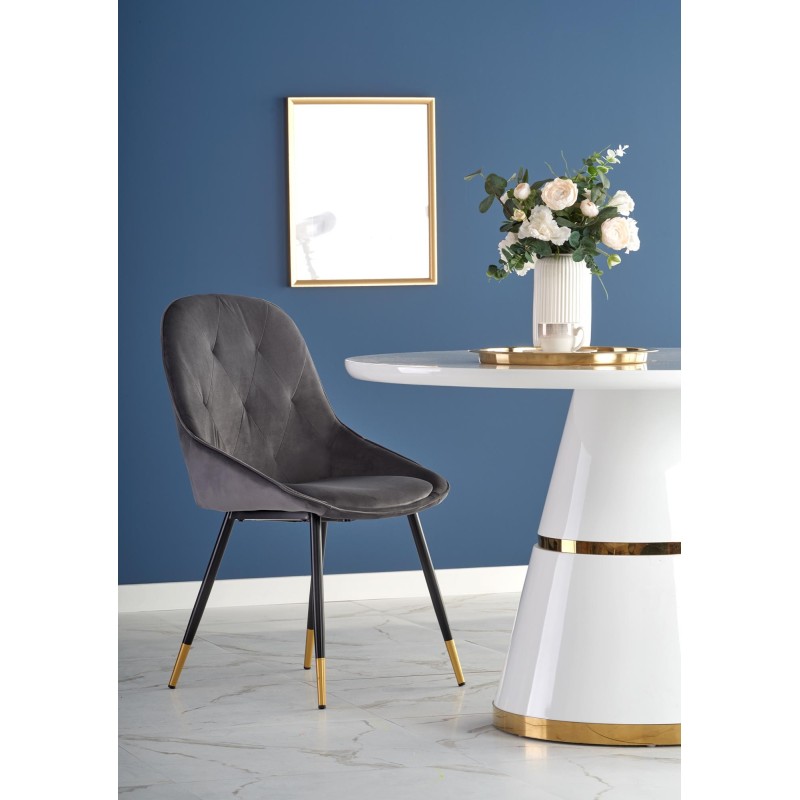 'VEGAS Table, Top - White, Leg - White / Gold' 'VEGAS Table, Top - White, Leg - White / Gold'