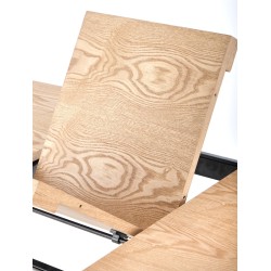 'VELDON Extendable Table, Top - Natural Oak, Legs - Black' 'VELDON Extendable Table, Top - Natural Oak, Legs - Black'