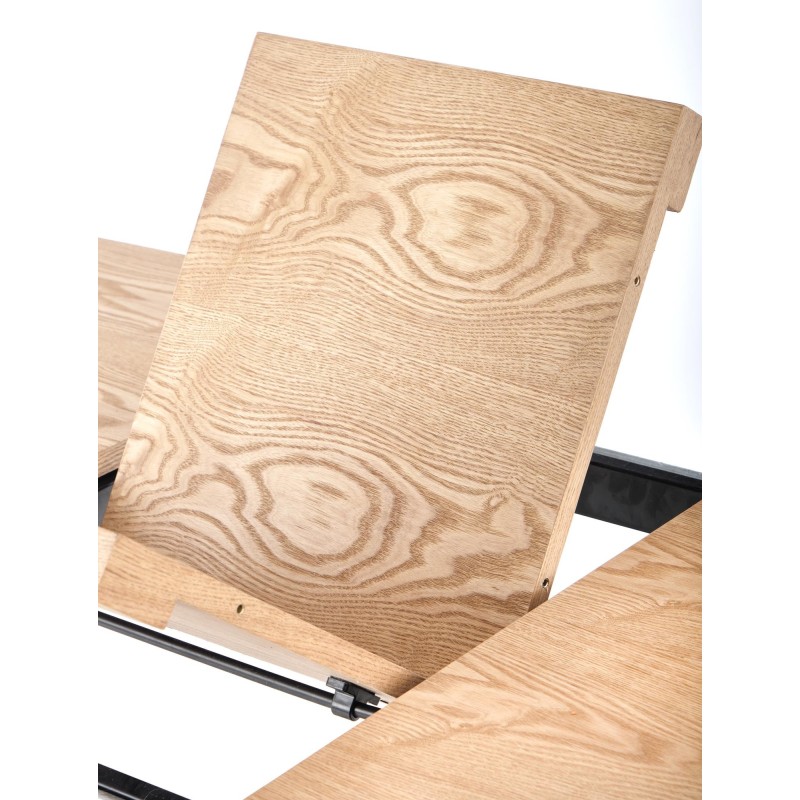 'VELDON Extendable Table, Top - Natural Oak, Legs - Black' 'VELDON Extendable Table, Top - Natural Oak, Legs - Black'