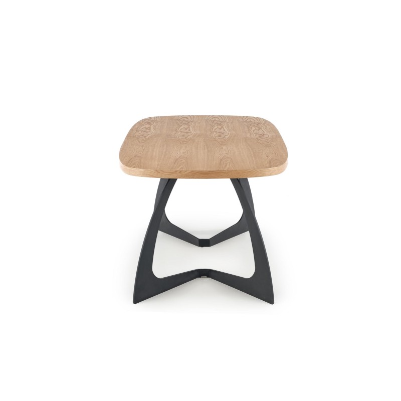 'VELDON Extendable Table, Top - Natural Oak, Legs - Black' 'VELDON Extendable Table, Top - Natural Oak, Legs - Black'