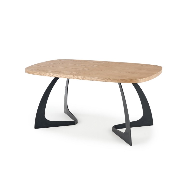 'VELDON Extendable Table, Top - Natural Oak, Legs - Black' 'VELDON Extendable Table, Top - Natural Oak, Legs - Black'