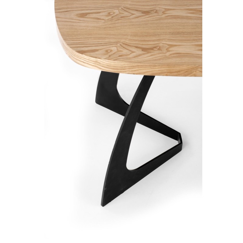 'VELDON Extendable Table, Top - Natural Oak, Legs - Black' 'VELDON Extendable Table, Top - Natural Oak, Legs - Black'