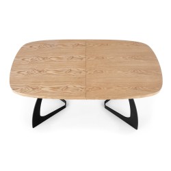 'VELDON Extendable Table, Top - Natural Oak, Legs - Black' 'VELDON Extendable Table, Top - Natural Oak, Legs - Black'