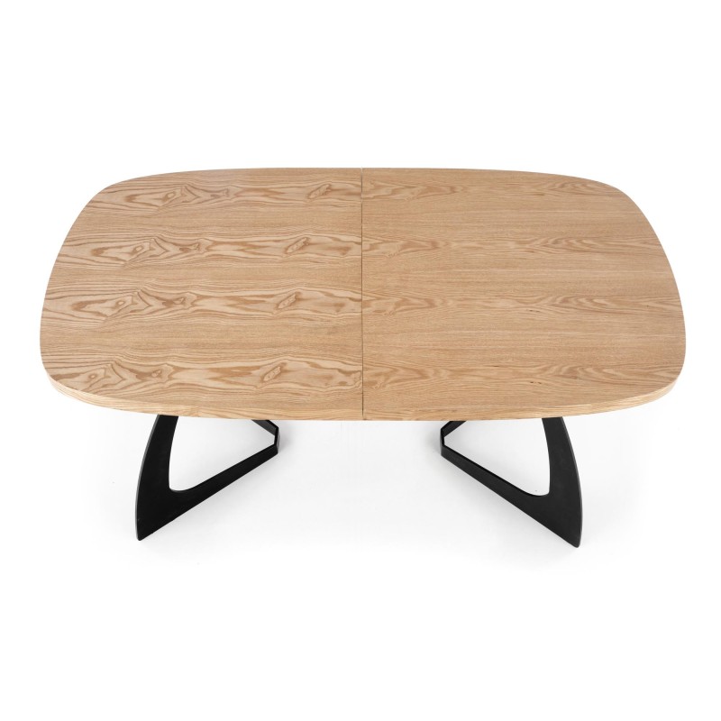 'VELDON Extendable Table, Top - Natural Oak, Legs - Black' 'VELDON Extendable Table, Top - Natural Oak, Legs - Black'