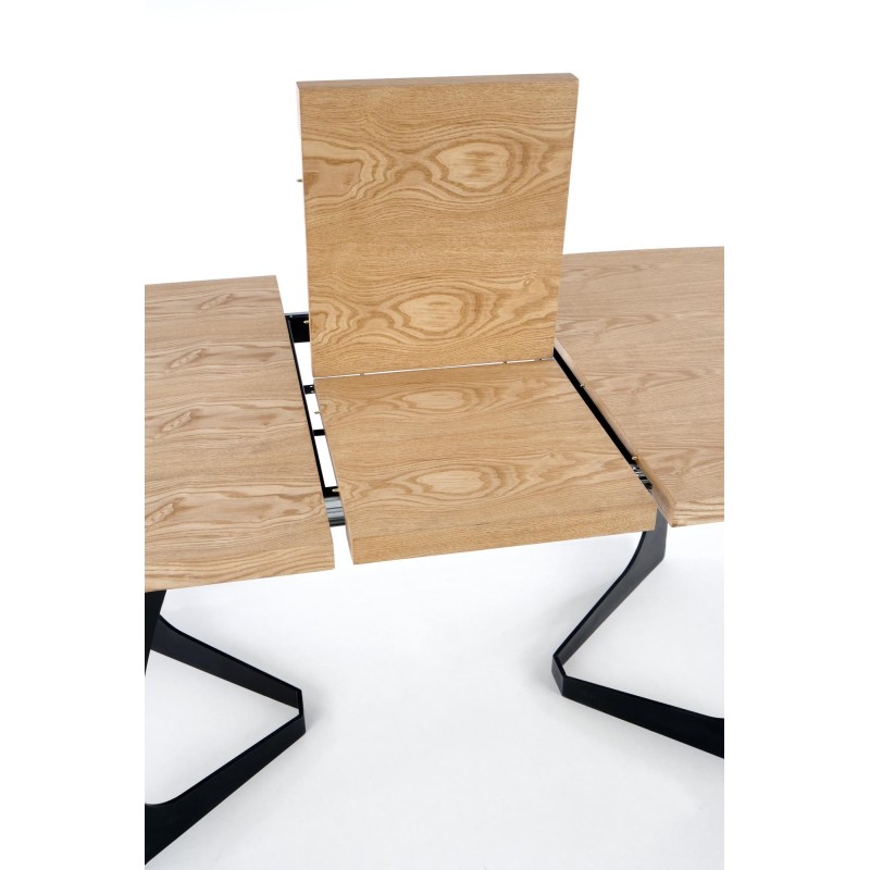 'VELDON Extendable Table, Top - Natural Oak, Legs - Black' 'VELDON Extendable Table, Top - Natural Oak, Legs - Black'