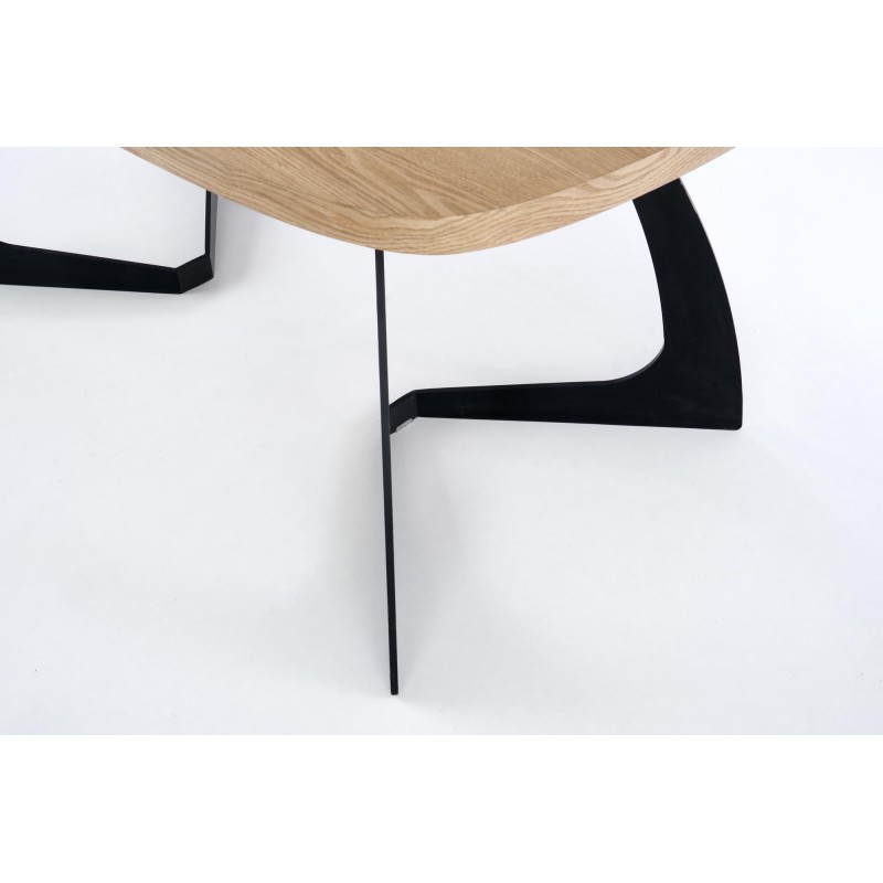 'VELDON Extendable Table, Top - Natural Oak, Legs - Black' 'VELDON Extendable Table, Top - Natural Oak, Legs - Black'