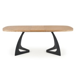 'VELDON Extendable Table, Top - Natural Oak, Legs - Black' 'VELDON Extendable Table, Top - Natural Oak, Legs - Black'