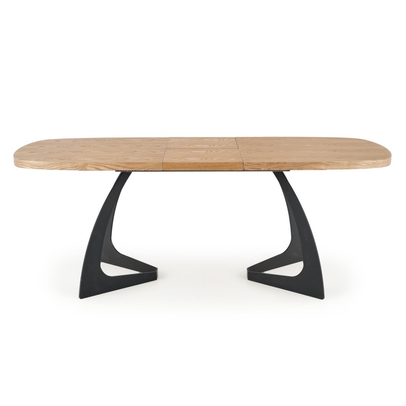 'VELDON Extendable Table, Top - Natural Oak, Legs - Black' 'VELDON Extendable Table, Top - Natural Oak, Legs - Black'