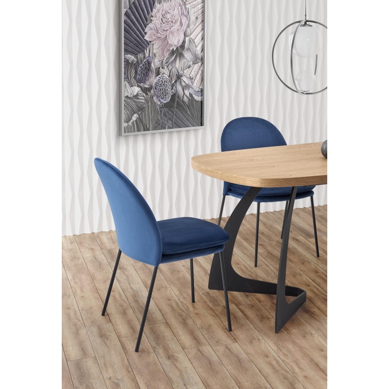 'VELDON Extendable Table, Top - Natural Oak, Legs - Black' 'VELDON Extendable Table, Top - Natural Oak, Legs - Black'