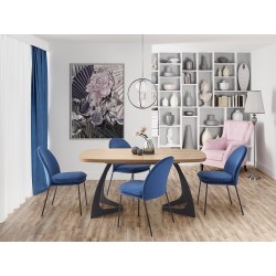 'VELDON Extendable Table, Top - Natural Oak, Legs - Black' 'VELDON Extendable Table, Top - Natural Oak, Legs - Black'