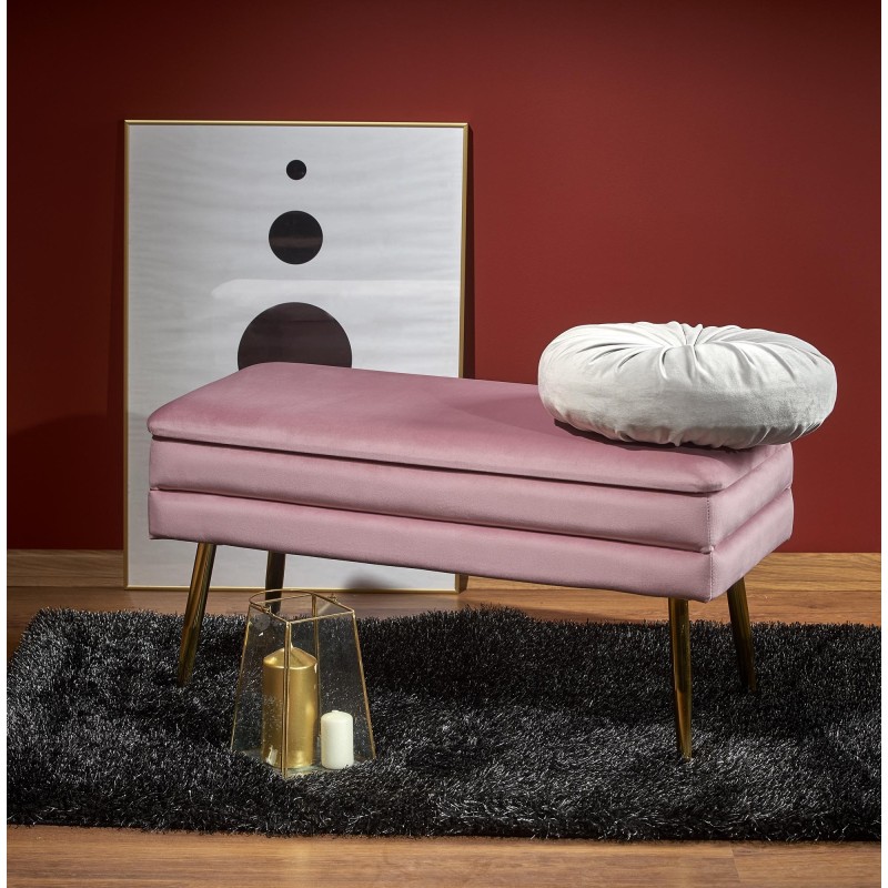 'VELVA Pink/Gold Bench' 'VELVA Pink/Gold Bench'