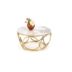 'VENUS 2 Coffee Table, White Marble / Gold'