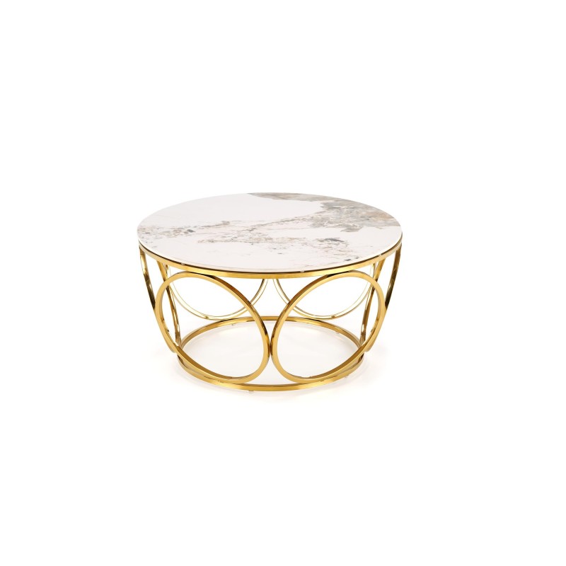 'VENUS 2 Coffee Table, White Marble / Gold' 'VENUS 2 Coffee Table, White Marble / Gold'