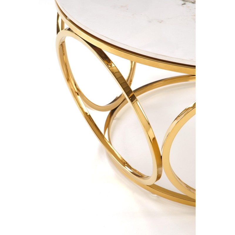 'VENUS 2 Coffee Table, White Marble / Gold' 'VENUS 2 Coffee Table, White Marble / Gold'