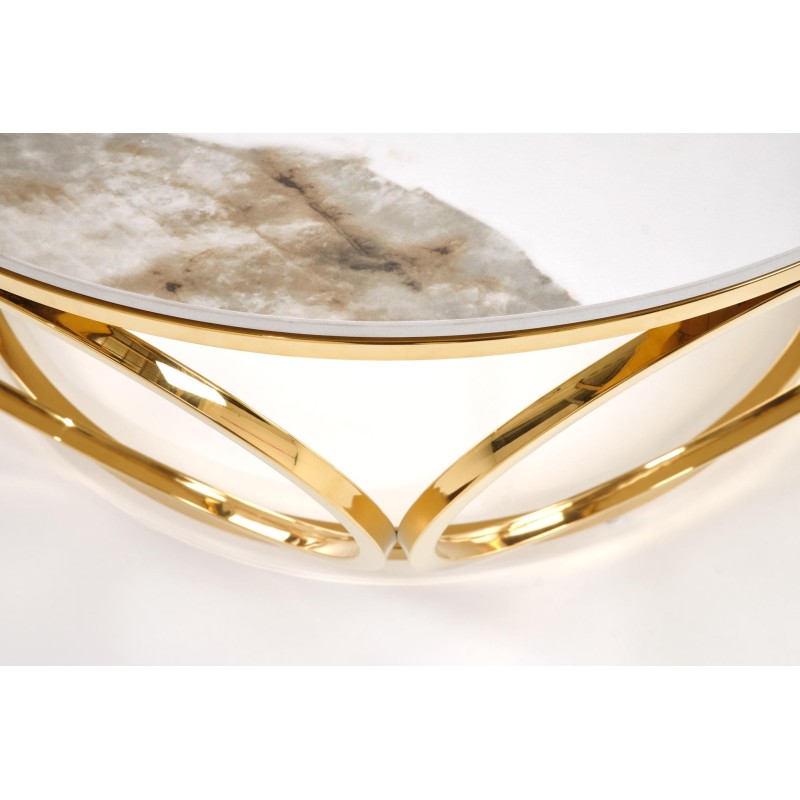'VENUS 2 Coffee Table, White Marble / Gold' 'VENUS 2 Coffee Table, White Marble / Gold'