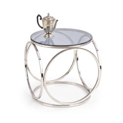 'VENUS S Sofa, Frame - Silver, Glass - Smoked'