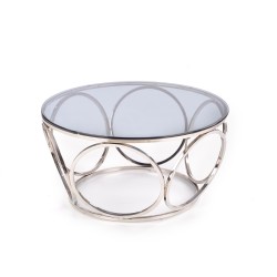 'VENUS Coffee Table, Frame - Silver, Glass - Smoked' 'VENUS Coffee Table, Frame - Silver, Glass - Smoked'
