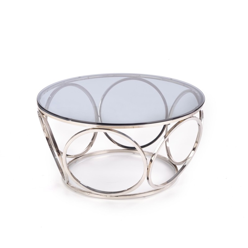 'VENUS Coffee Table, Frame - Silver, Glass - Smoked' 'VENUS Coffee Table, Frame - Silver, Glass - Smoked'