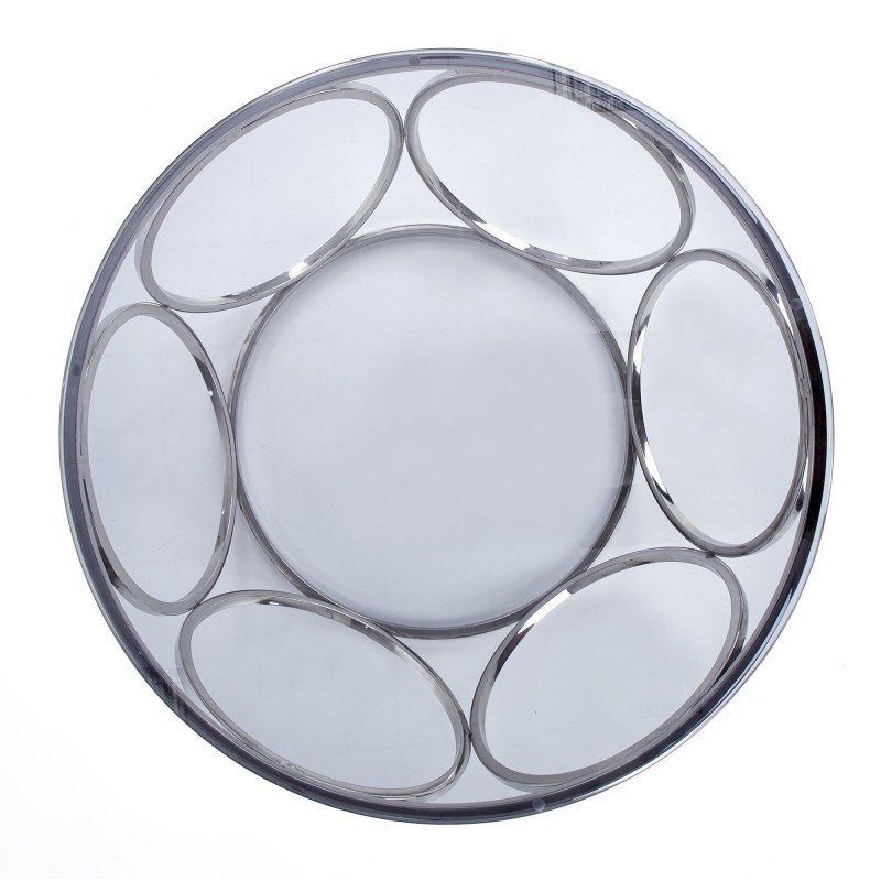 'VENUS Coffee Table, Frame - Silver, Glass - Smoked' 'VENUS Coffee Table, Frame - Silver, Glass - Smoked'