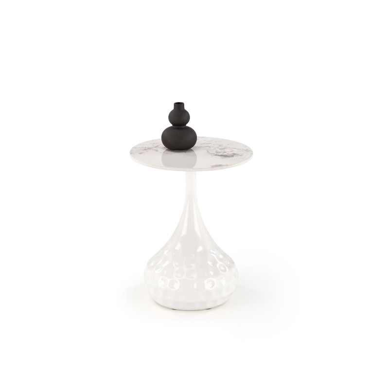'VERDE White Marble Coffee Table / White'