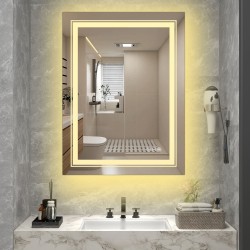 'VERO Wall Bathroom Mirror, Silver' 'VERO Wall Bathroom Mirror, Silver'