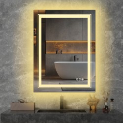 'VERO Wall Bathroom Mirror, Silver' 'VERO Wall Bathroom Mirror, Silver'