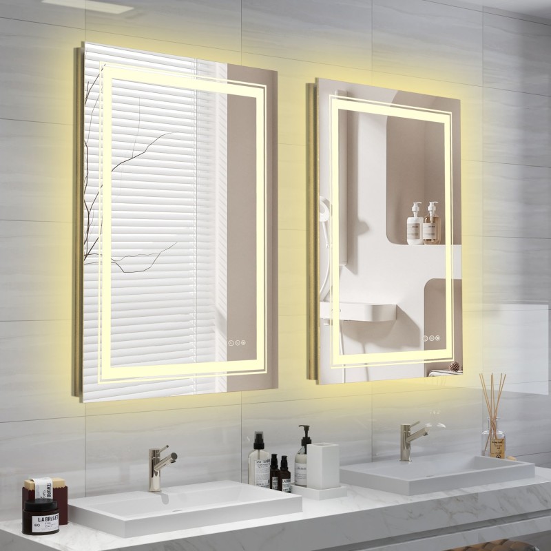 'VERO Wall Bathroom Mirror, Silver' 'VERO Wall Bathroom Mirror, Silver'