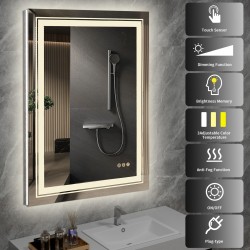 'VERO Wall Bathroom Mirror, Silver' 'VERO Wall Bathroom Mirror, Silver'