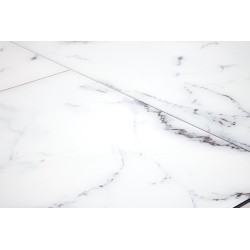 'VERTIGO Extendable Table, Top - White Marble, Legs - Black' 'VERTIGO Extendable Table, Top - White Marble, Legs - Black'
