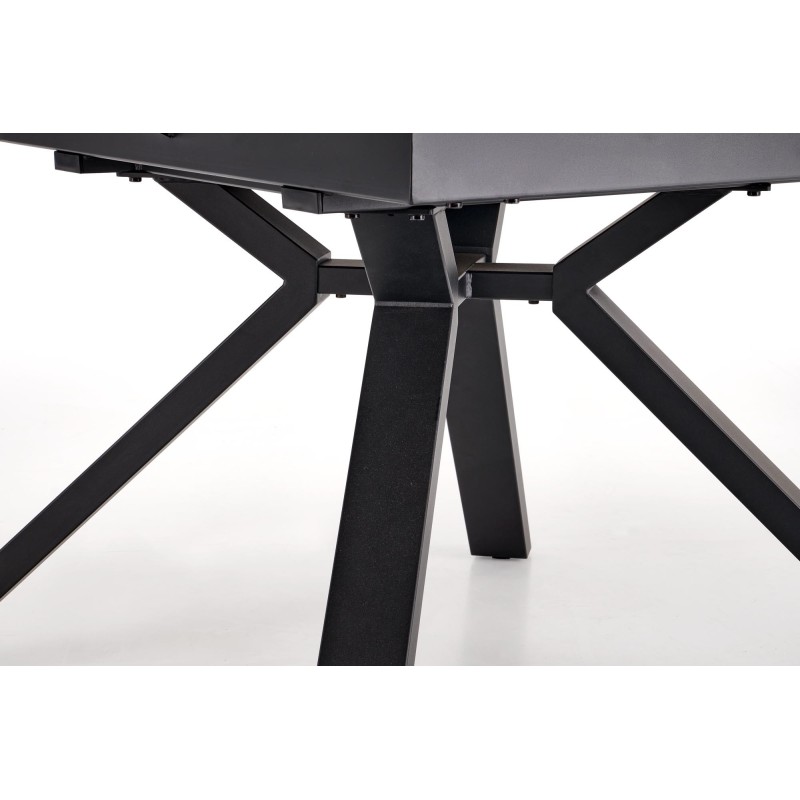 'VERTIGO Extendable Table, Top - White Marble, Legs - Black' 'VERTIGO Extendable Table, Top - White Marble, Legs - Black'
