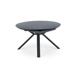 'VERTIGO Extendable Table, Top - Black Marble, Legs - Black' 'VERTIGO Extendable Table, Top - Black Marble, Legs - Black'