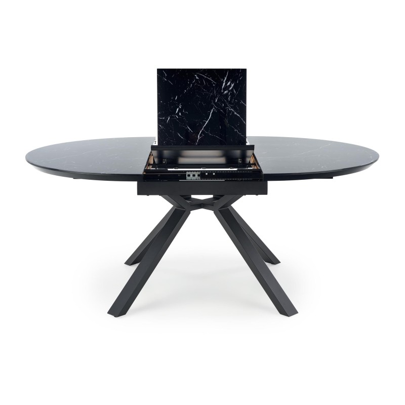 'VERTIGO Extendable Table, Top - Black Marble, Legs - Black' 'VERTIGO Extendable Table, Top - Black Marble, Legs - Black'