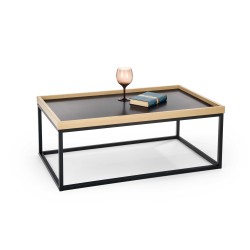 'VESPA Coffee Table with Natural Top, Legs: Black'