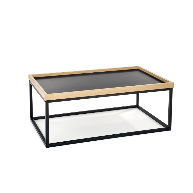 'VESPA Coffee Table with Natural Top, Legs: Black' 'VESPA Coffee Table with Natural Top, Legs: Black'