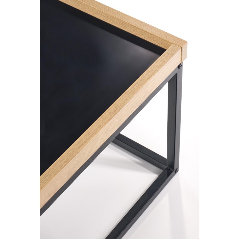 'VESPA Coffee Table with Natural Top, Legs: Black' 'VESPA Coffee Table with Natural Top, Legs: Black'
