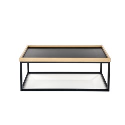 'VESPA Coffee Table with Natural Top, Legs: Black' 'VESPA Coffee Table with Natural Top, Legs: Black'