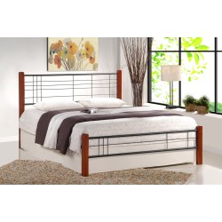 'VIERA Cherry Antique/Black 160 cm Bed'